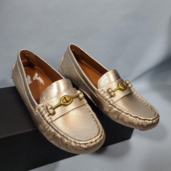 Coach Turnlock Driver Champagne Leather Shoe Women's Size 6B G3162 New - Picture 6 of 10